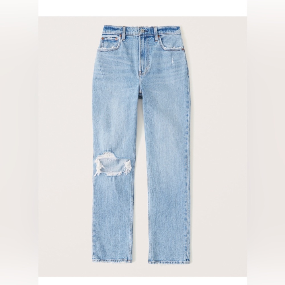 Abercrombie curve love ultra high rise 90s straight jeans, size 26